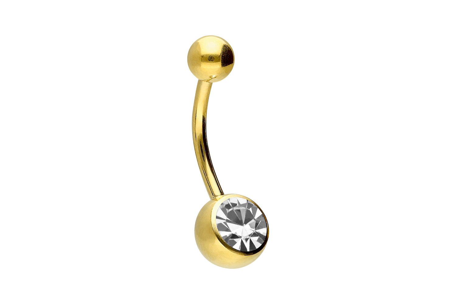Titan Bananabell Piercing mit Innengewinde KRISTALL
